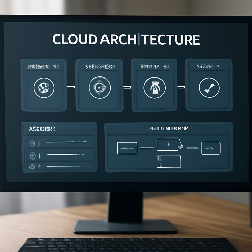 a photorealistic cloud architecture dashboard showing several specialised AI agents passing a task through secure workfl