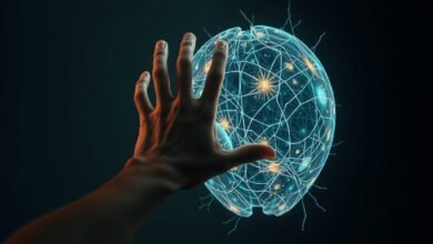 Illustration of a human rejecting a robot hand, representing AI public trust issues and consumer backlash.