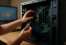 AMD Threadripper 96-Core processor installed on a professional workstation motherboard