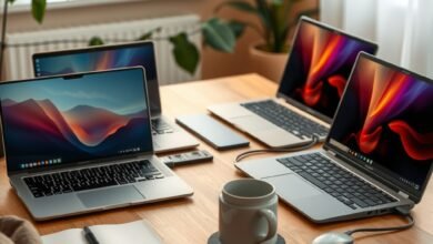 Best laptops 2026 lineup featuring premium, Windows, Apple, and gaming notebooks on a modern desk