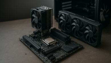 Intel Core Ultra 9 285K review setup with Arrow Lake processor and desktop PC components