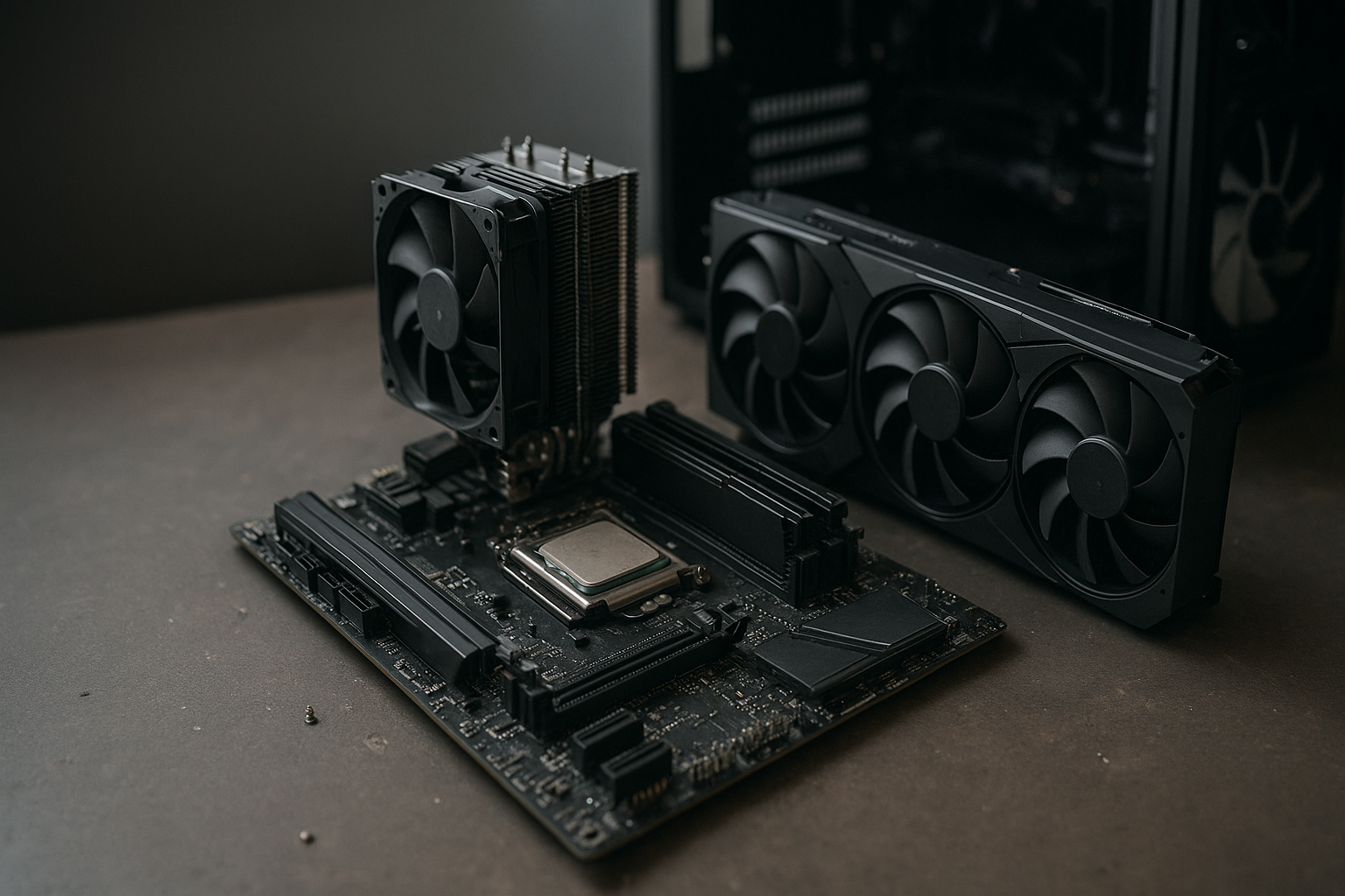 Intel Core Ultra 9 285K review setup with Arrow Lake processor and desktop PC components