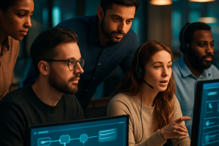 Customer service automation dashboard helping a support team manage conversations and workflows