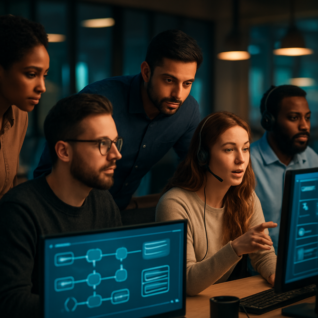 Customer service automation dashboard helping a support team manage conversations and workflows