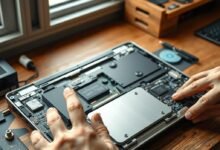 Framework Laptop 13 Pro motherboard with a modular LPCAMM2 RAM module