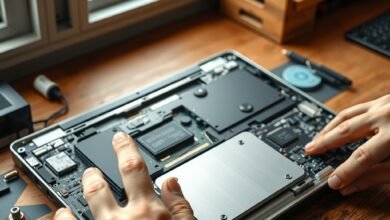 Framework Laptop 13 Pro motherboard with a modular LPCAMM2 RAM module