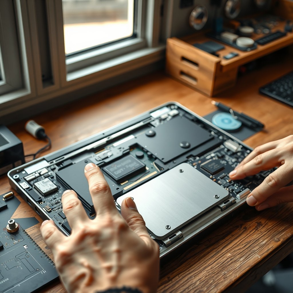 Framework Laptop 13 Pro motherboard with a modular LPCAMM2 RAM module