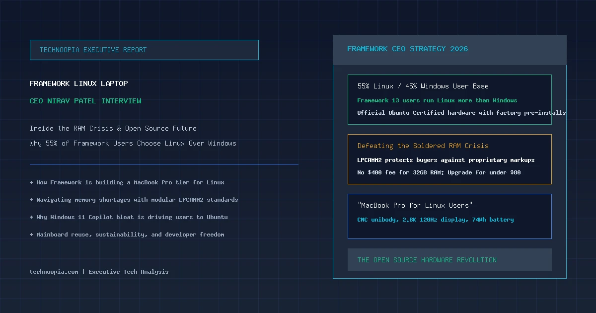 Framework Linux laptop CEO interview with Nirav Patel on the RAM crisis and MacBook Pro for Linux