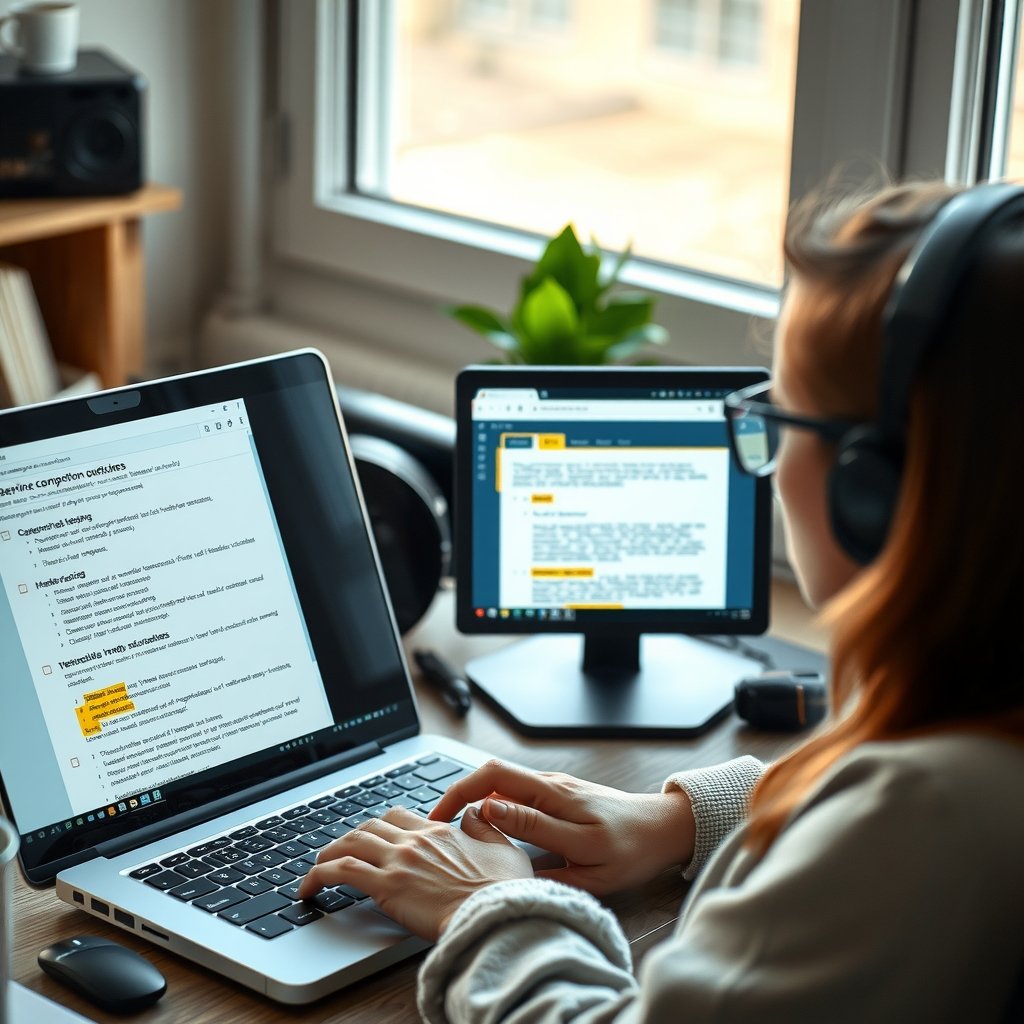 free AI model for blogging - A blogger reviewing a DeepSeek-generated outline for a technical comparison article, with h