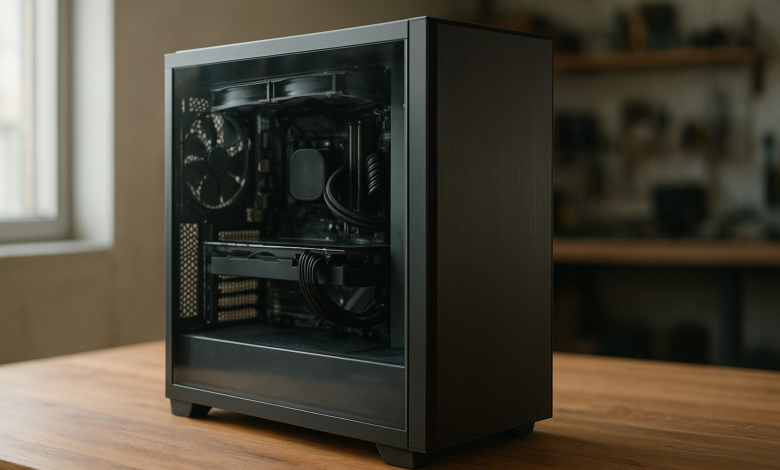 Lian Li O11 Vision review case displayed in a completed desktop PC build