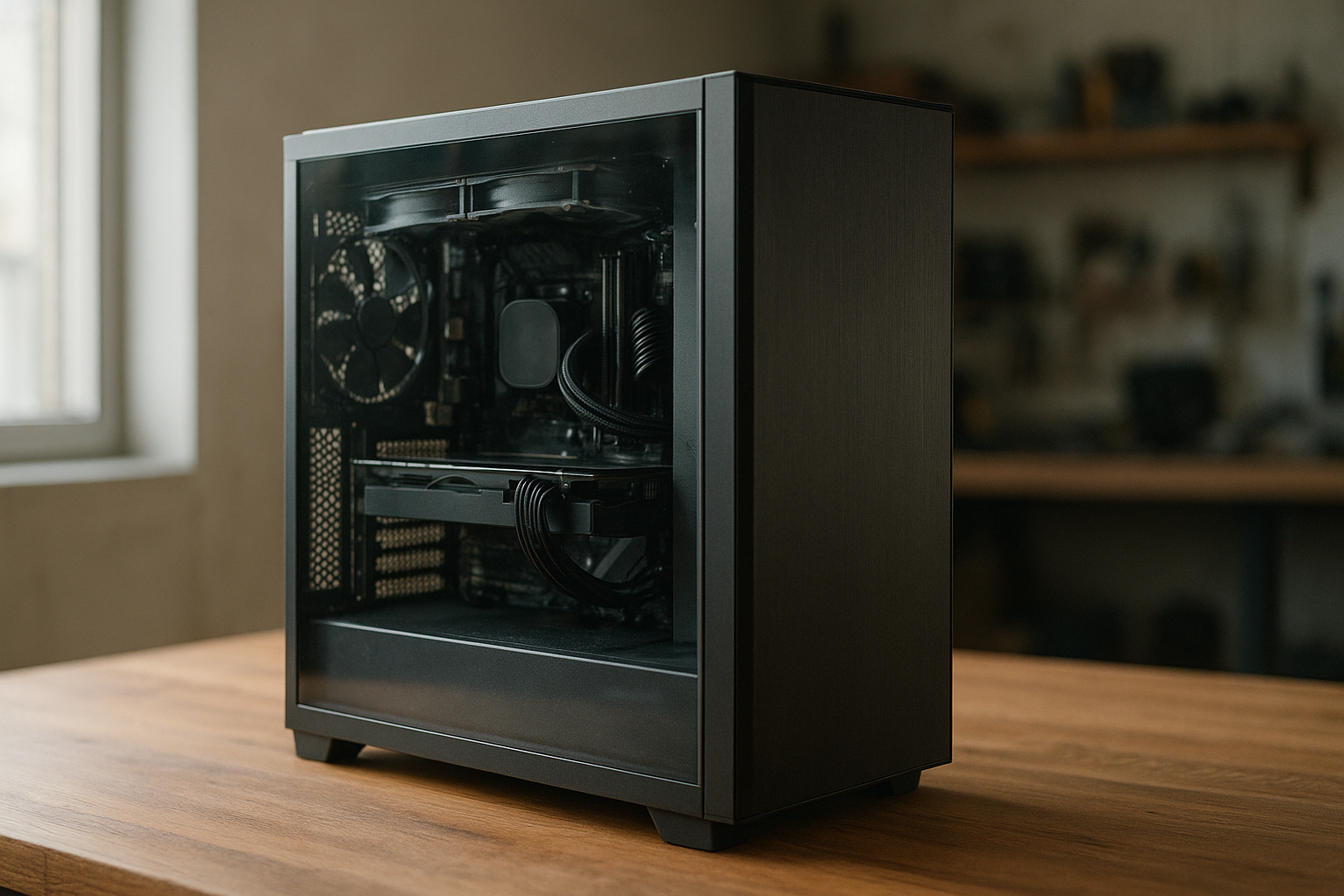 Lian Li O11 Vision review case displayed in a completed desktop PC build