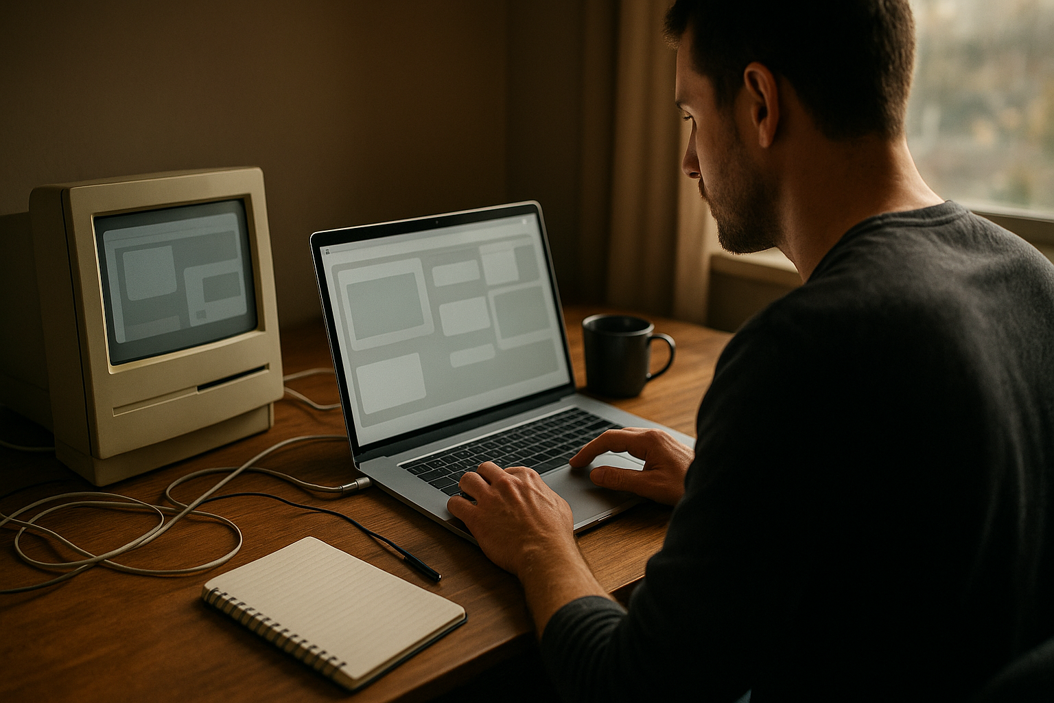 macOS 27 beta review shown on a MacBook displaying the developer beta desktop interface