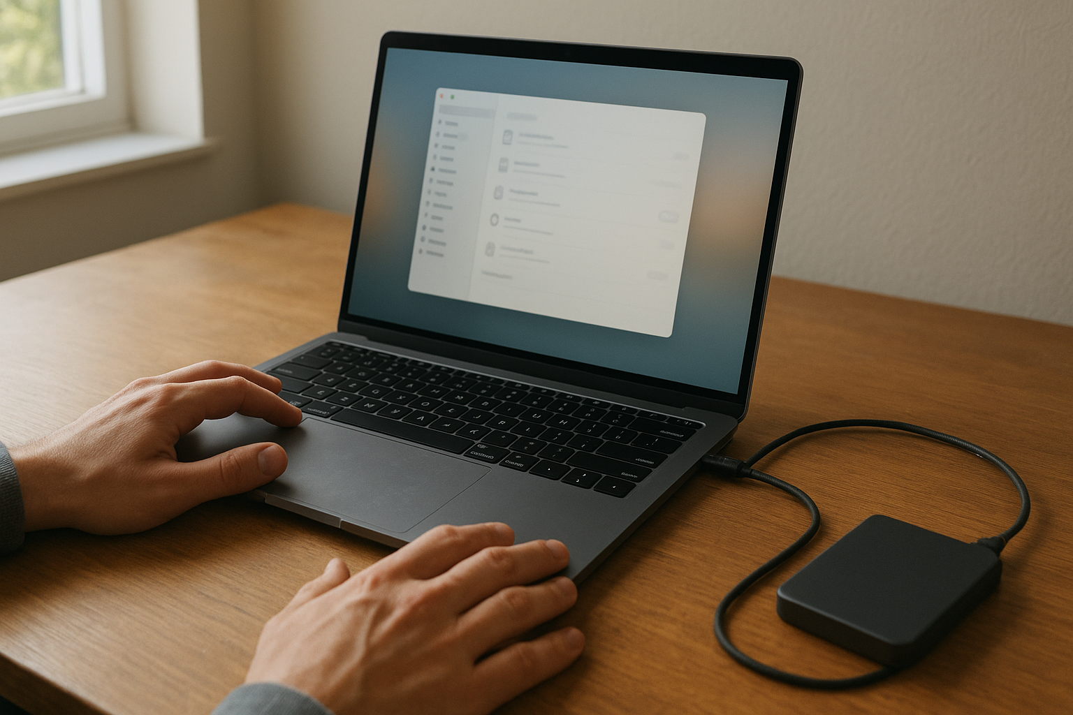 MacBook displaying the macOS 27 beta desktop with system settings open