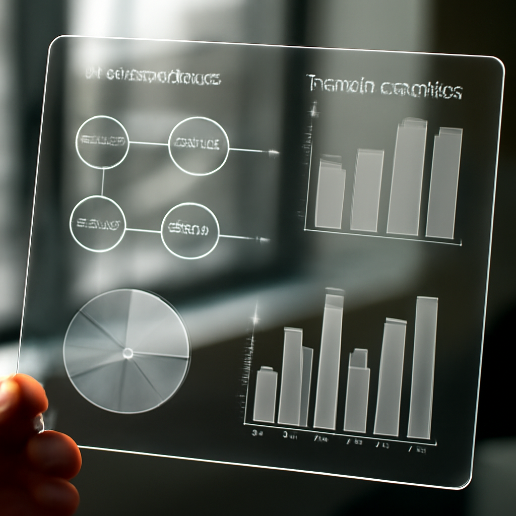 a close-up of a transparent analytics dashboard showing campaign paths, consent controls and customer segments