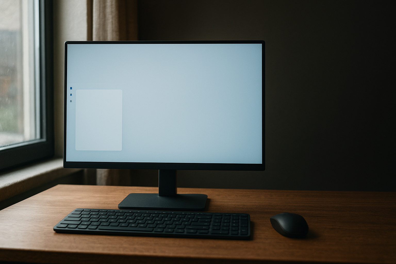 Movable taskbar Windows 11 concept showing an adjustable taskbar and resized Start menu on a desktop screen