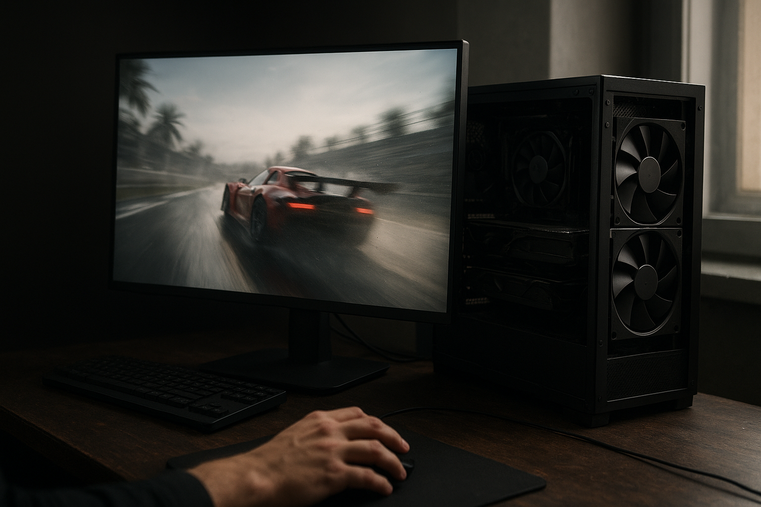 Multi-frame generation comparison showing Nvidia DLSS and Intel XeSS concepts on a gaming monitor