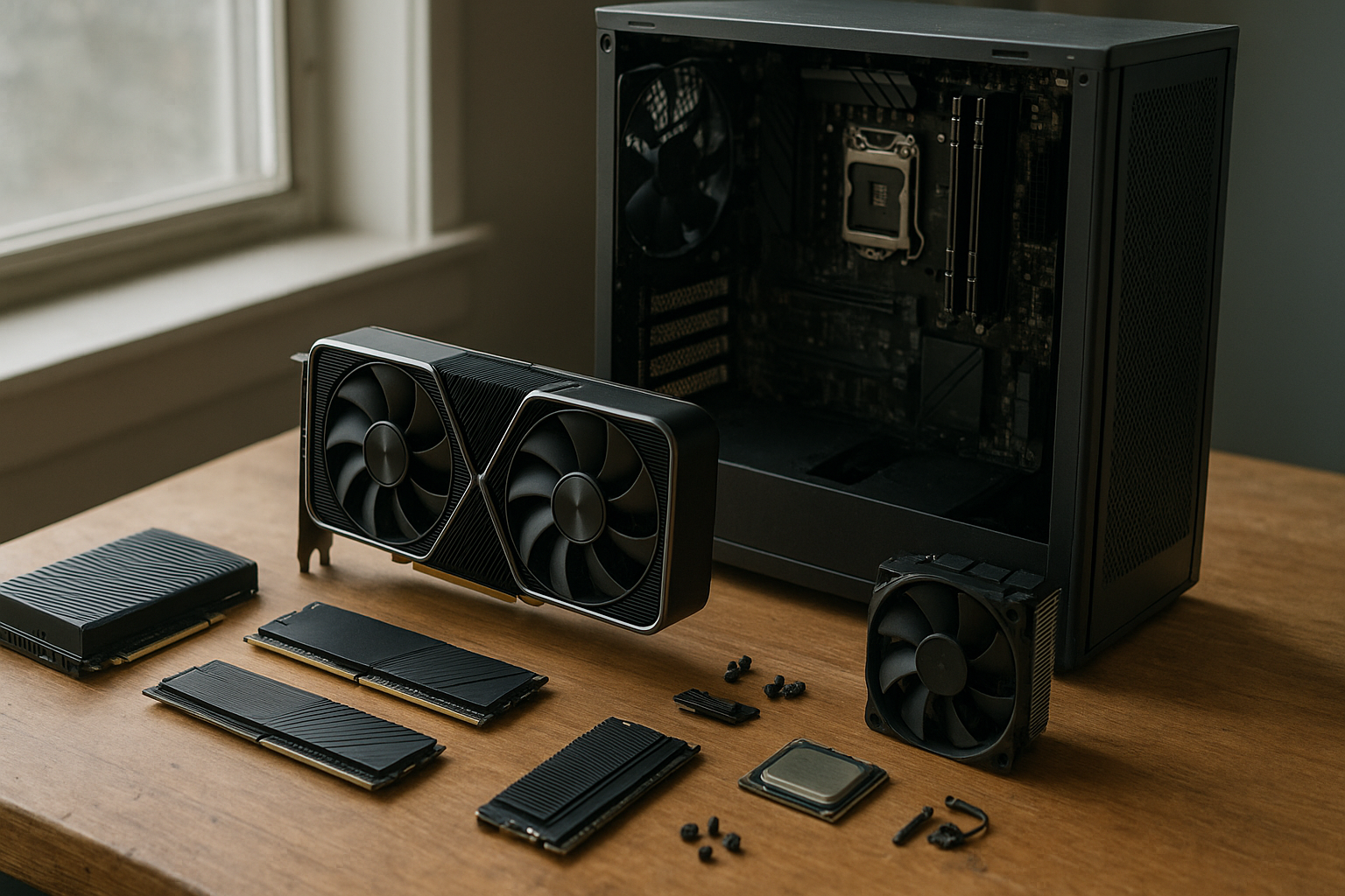 Conceptual illustration of Nvidia VRAM allocation across a modern graphics card