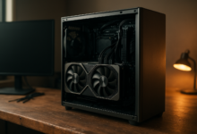 RTX 5090 review graphic card displayed in a modern gaming PC setup