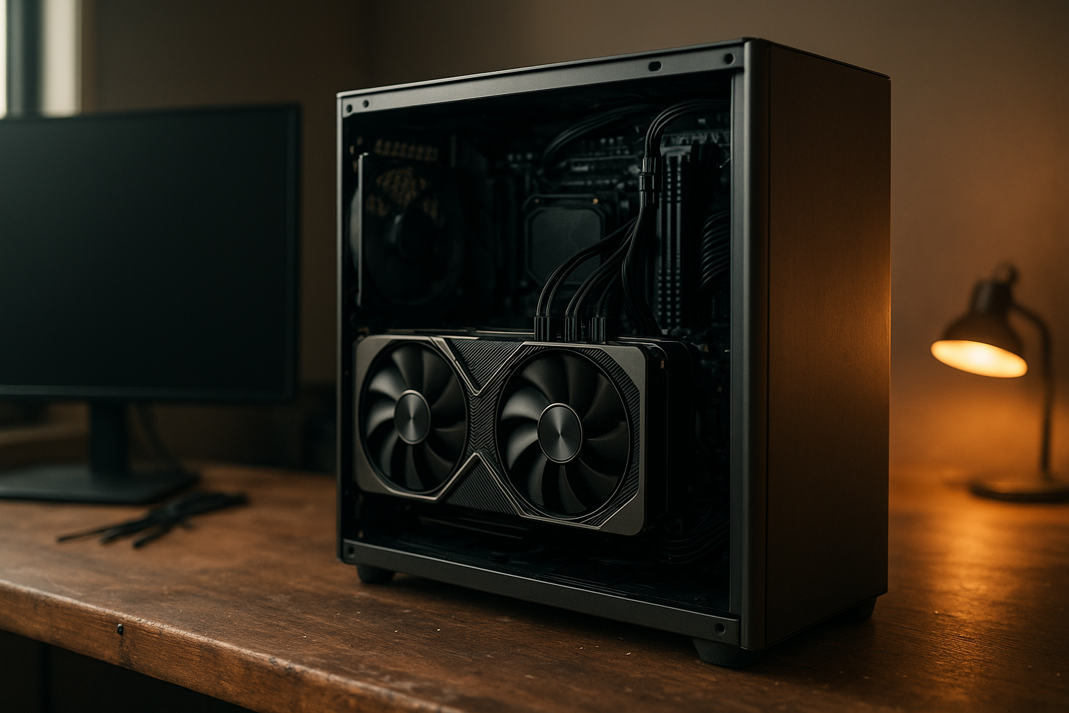 RTX 5090 review graphic card displayed in a modern gaming PC setup