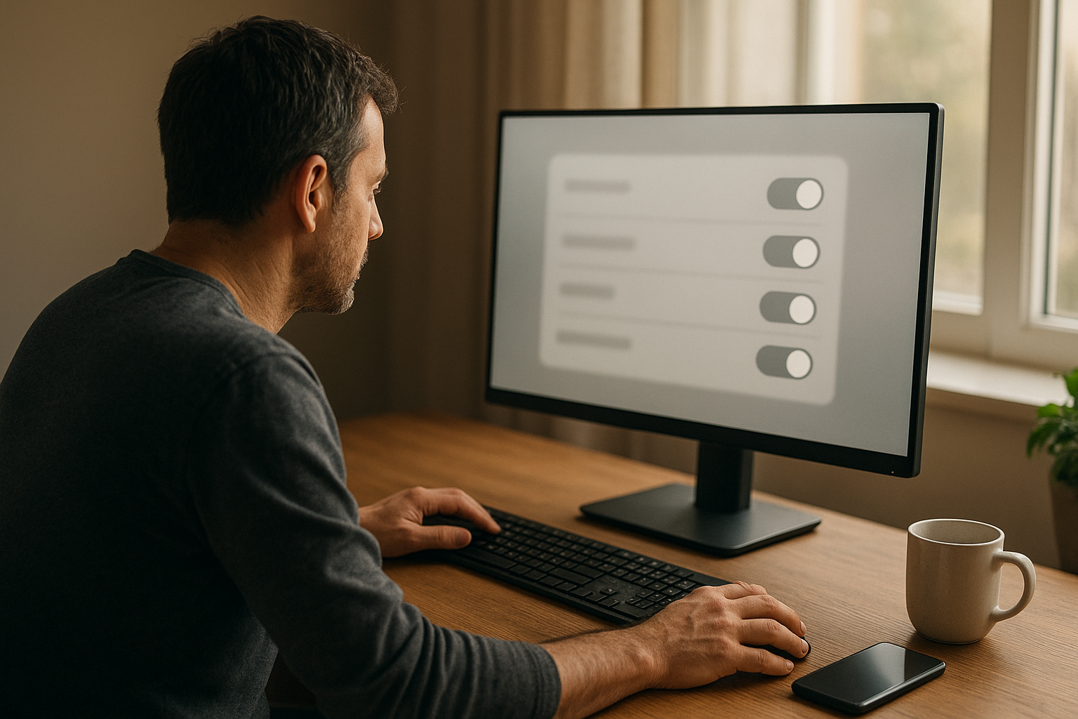 Windows 11 privacy settings and telemetry controls displayed on a laptop screen